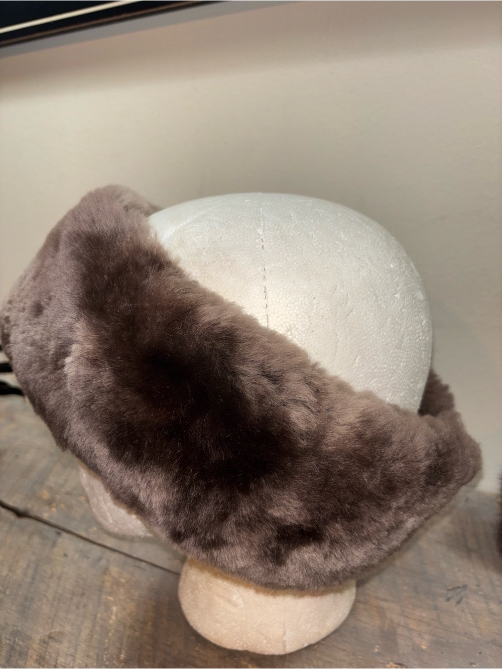 Sheepskin gray Plush Fur Headband Ear Warmers